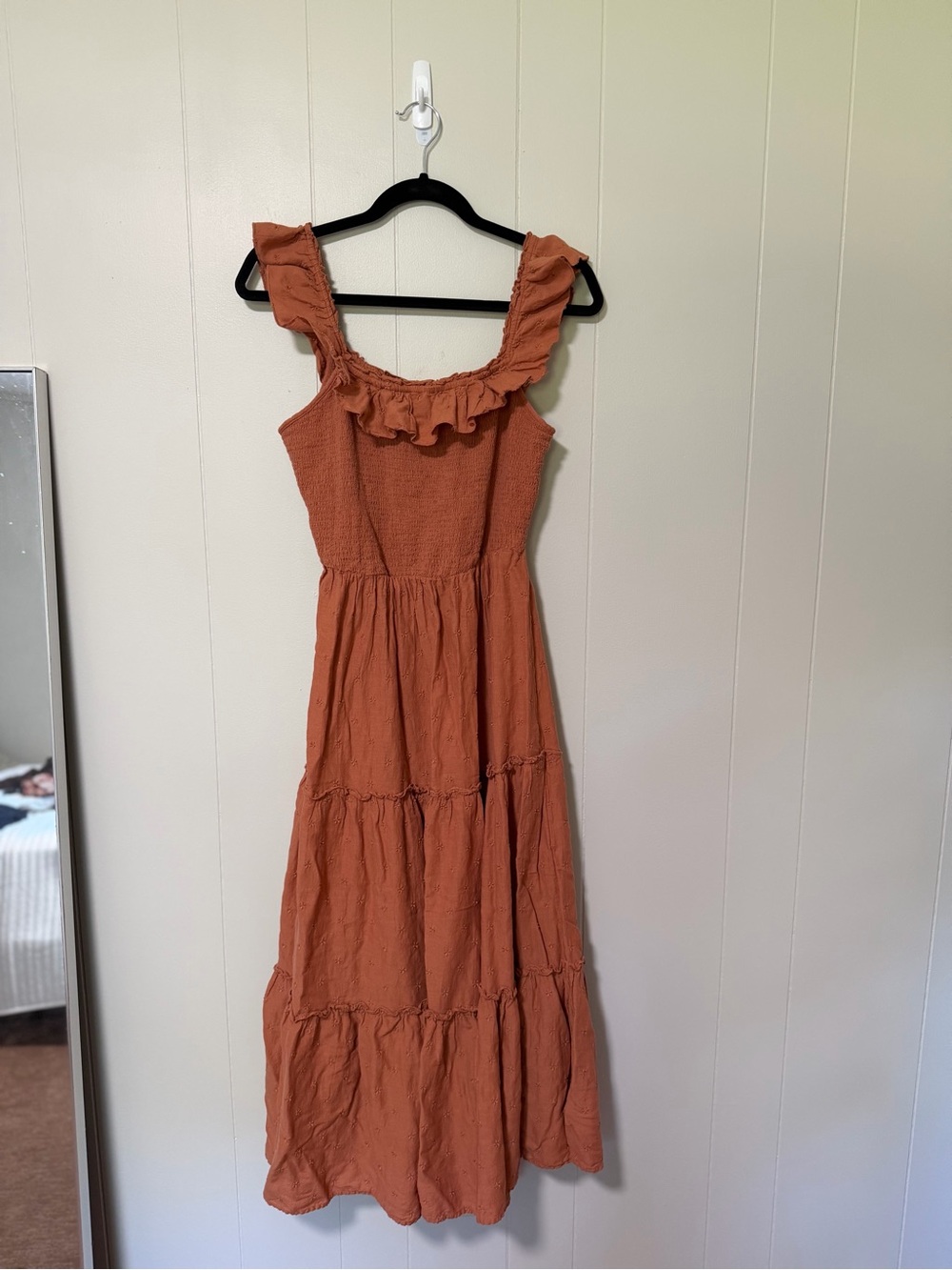 Old Navy Rust Ruffle Tiered Maxi Dress